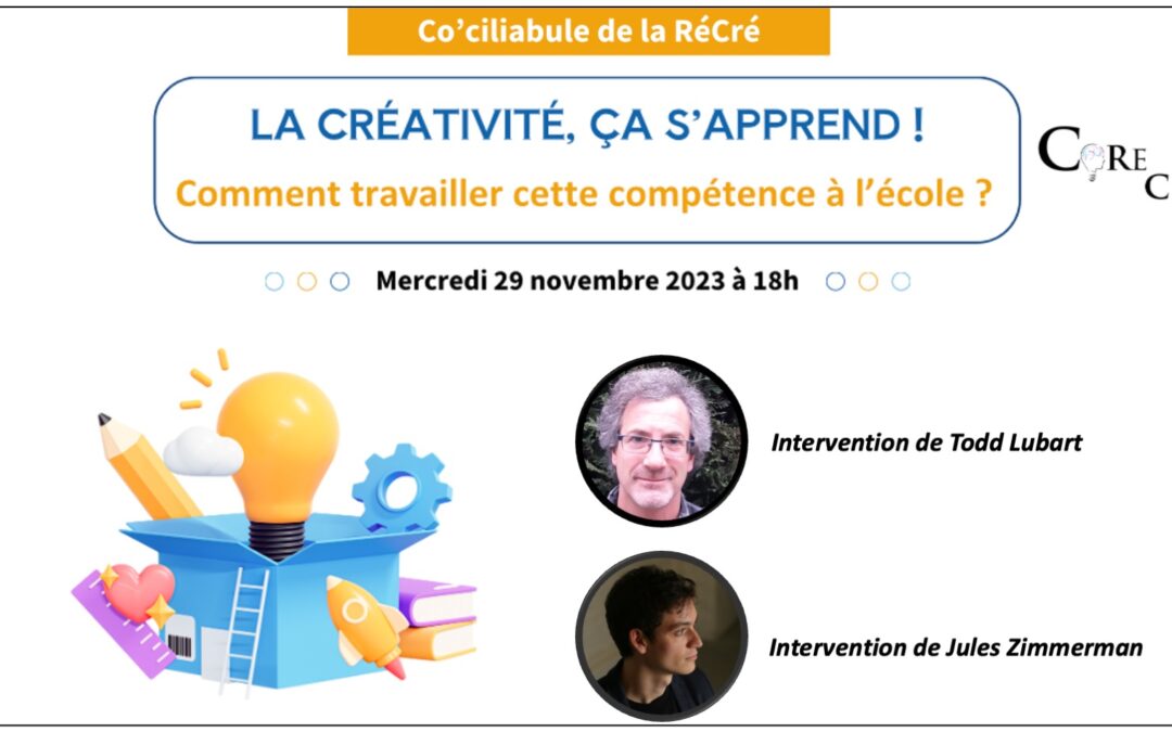 Co’ciliabule du 29/11/23: La créativité, cela s’apprend !
