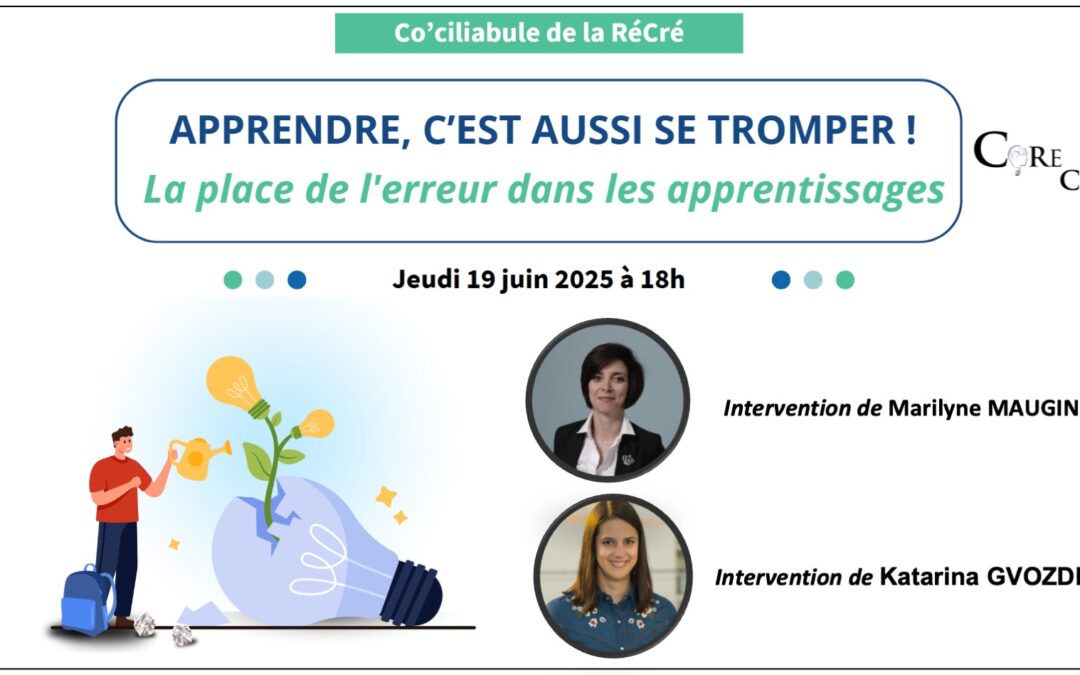 Prochain co’ciliabule : La place des erreurs dans l’apprentissage